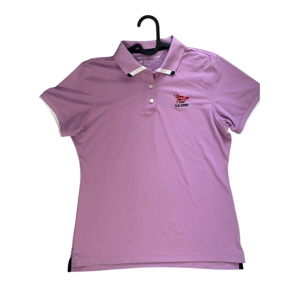 Peter Millar Womens Purple Golf Polo Shirt LACC 123rd U.S. Open M